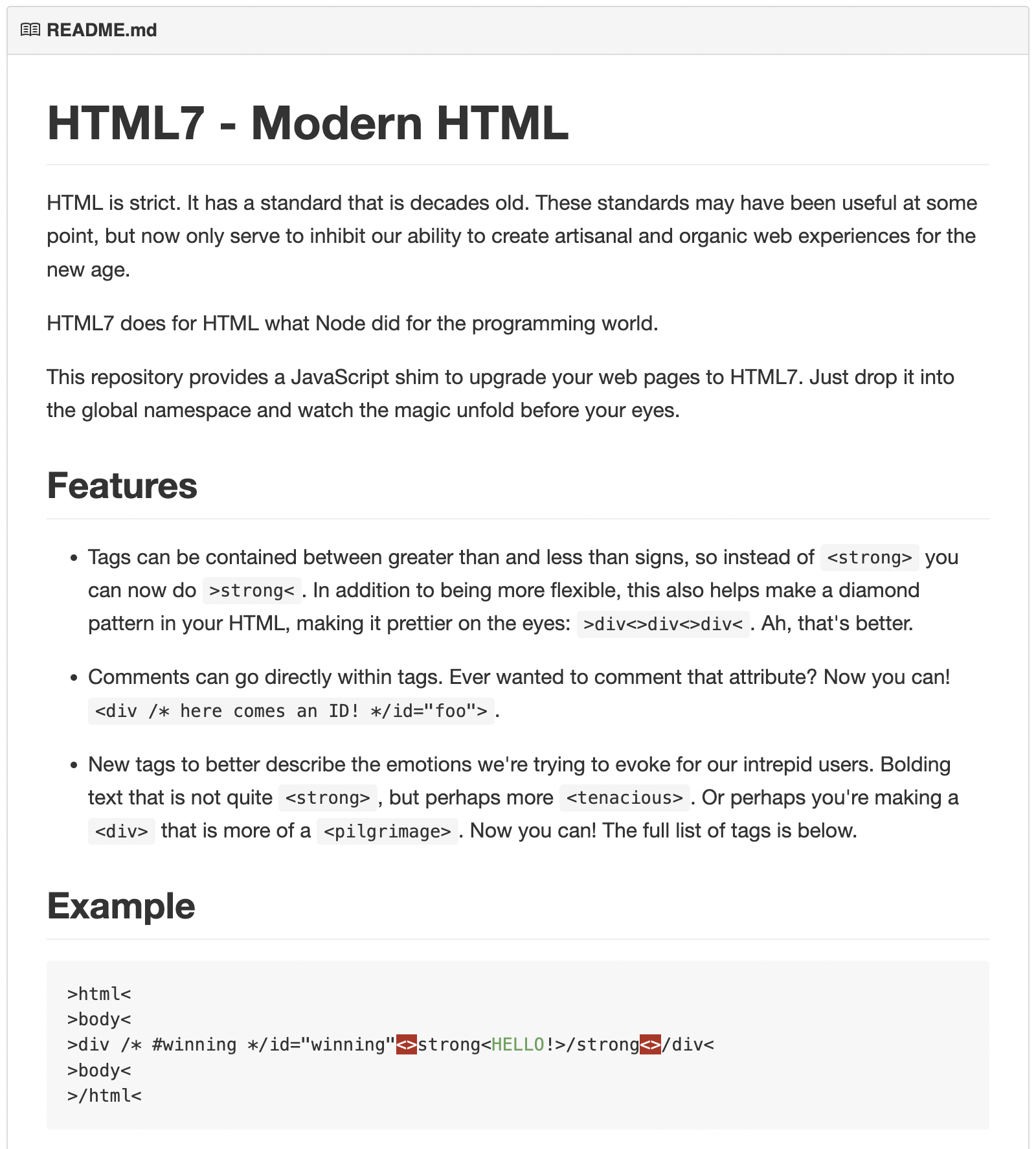 "HTML7 - Modern HTML"